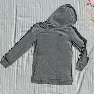 Adidas Gray Pull Over Hoodie Lightweight Size 7 NWOT